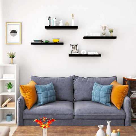 Rootz Set of 2 Wall Shelves - Floating Shelves - Display Ledges - Durable, High Capacity, Easy Installation - 110cm x 22.9cm x 3.8cm