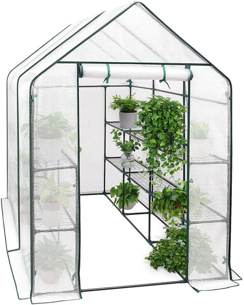 Rootz Folie Kas - Tuinkas - Plantenhuis - Geklimatiseerd, Duurzaam, Eenvoudige montage - Gelegeerd staal, PVC zeildoek - 2,15 mx 1,43 mx 1,95 m