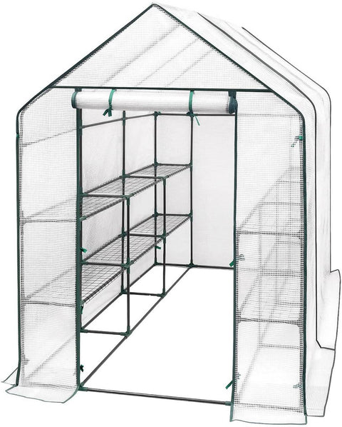 Rootz Folie Kas - Tuinkas - Plantenhuis - Geklimatiseerd, Duurzaam, Eenvoudige montage - Gelegeerd staal, PVC zeildoek - 2,15 mx 1,43 mx 1,95 m