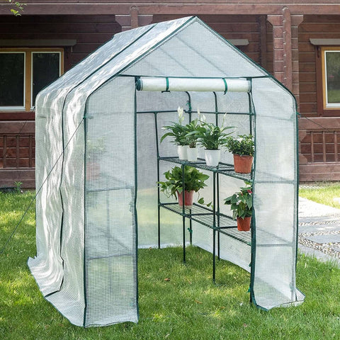 Rootz Folie Kas - Tuinkas - Plantenhuis - Geklimatiseerd, Duurzaam, Eenvoudige montage - Gelegeerd staal, PVC zeildoek - 2,15 mx 1,43 mx 1,95 m