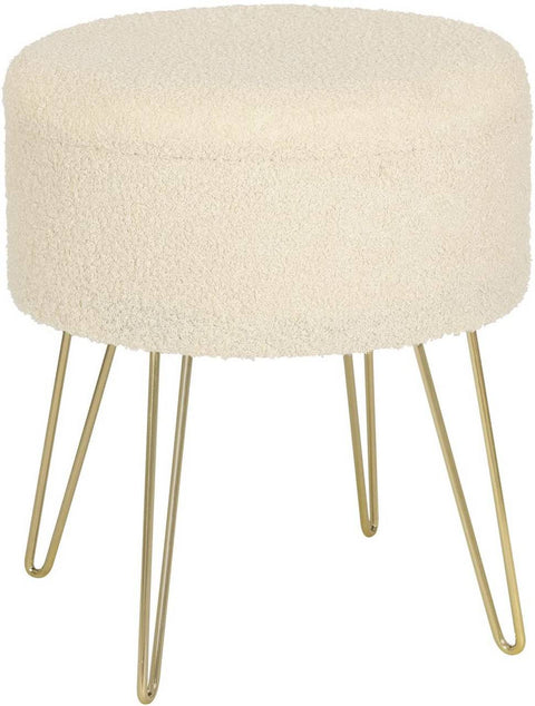 Rootz Multifunctional Stool - Storage Ottoman - Convertible Side Table - Comfortable Seating - Hidden Storage - Versatile Tray Top - Teddy Fleece, MDF, Metal Legs - 39cm x 44cm