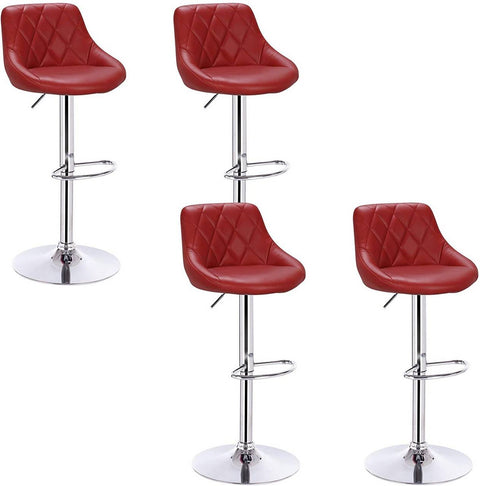 Rootz Premium Faux Leather Bar Stools - Adjustable Counter Stools - Swivel Bar Chairs - Comfortable Seating - Versatile Design - Sturdy Build - 35cm x 38cm x 84-106cm