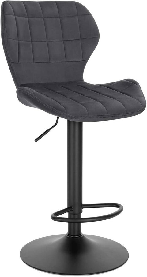 Rootz Velvet Swivel Bar Stool - Verstelbare barstoel - Roterende tegenkruk - Comfortabel, veilig, stijlvol - 48 cm x 38 cm x 60-82 cm