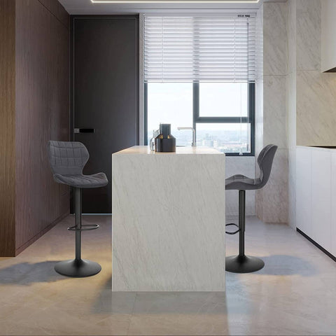 Rootz Velvet Swivel Bar Stool - Verstelbare barstoel - Roterende tegenkruk - Comfortabel, veilig, stijlvol - 48 cm x 38 cm x 60-82 cm