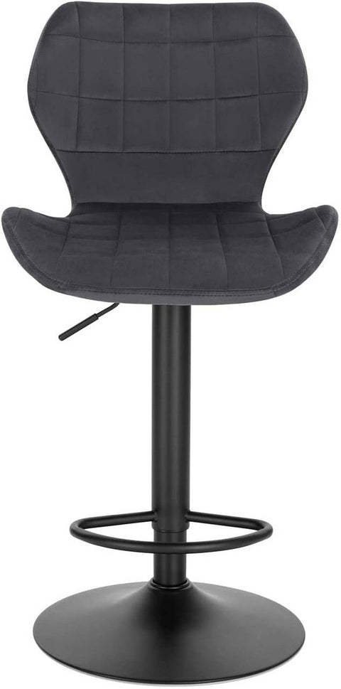 Rootz Velvet Swivel Bar Stool - Verstelbare barstoel - Roterende tegenkruk - Comfortabel, veilig, stijlvol - 48 cm x 38 cm x 60-82 cm