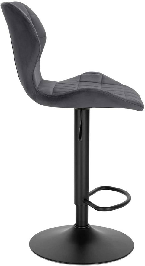 Rootz Velvet Swivel Bar Stool - Verstelbare barstoel - Roterende tegenkruk - Comfortabel, veilig, stijlvol - 48 cm x 38 cm x 60-82 cm