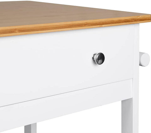 Rootz Multifunctionele Keukentrolley - Opbergwagen - Serveerwagen - Duurzaam MDF en Bamboe - Gemakkelijke mobiliteit - Veelzijdig gebruik - 75 cm x 89 cm x 44 cm