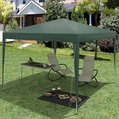 Rootz Gazebo Pop-Up Tent - Waterproof Pagoda - Sun Protection Canopy - UV and Rain Resistant - Easy Setup - Adjustable Height - 3 x 3 m Green