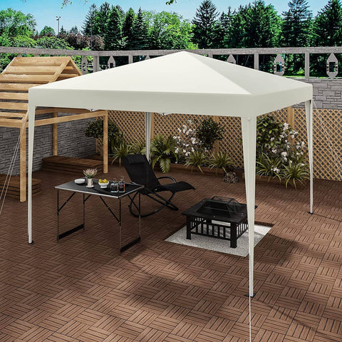 Rootz Gazebo Pop-Up Tent - Waterproof Pagoda - Sun Protection Canopy - UV and Rain Shield - Easy Setup - Adjustable Height - 3m x 3m - Beige