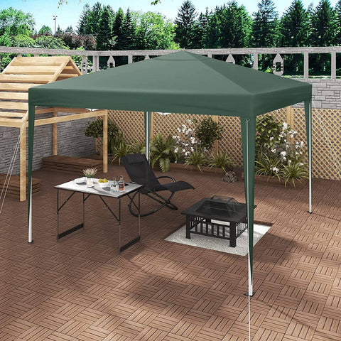 Rootz Gazebo Pop-Up Tent - Waterproof Pagoda - Sun Protection Canopy - UV and Rain Resistant - Easy Setup - Adjustable Height - 3 x 3 m Green