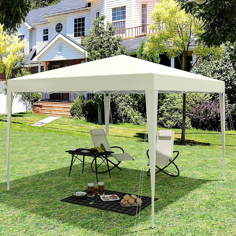 Rootz Gazebo Pop-Up Tent - Waterproof Pagoda - Sun Protection Canopy - UV and Rain Shield - Easy Setup - Adjustable Height - 3m x 3m - Beige