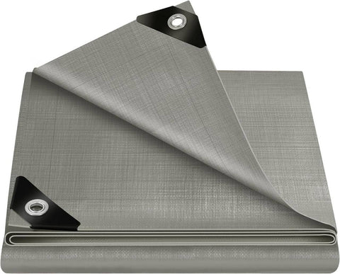Rootz Waterproof Tarpaulin - Heavy-Duty Cover - Multi-Purpose Protector - Weatherproof, Tear-Resistant, UV-Protected - 5m x 5m - 280gsm PE
