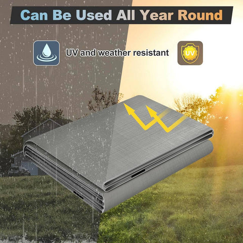 Rootz Waterproof Tarpaulin - Heavy-Duty Cover - Multi-Purpose Protector - Weatherproof, Tear-Resistant, UV-Protected - 5m x 5m - 280gsm PE