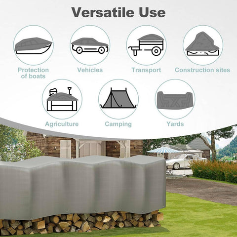 Rootz Waterproof Tarpaulin - Heavy-Duty Cover - Multi-Purpose Protector - Weatherproof, Tear-Resistant, UV-Protected - 5m x 5m - 280gsm PE