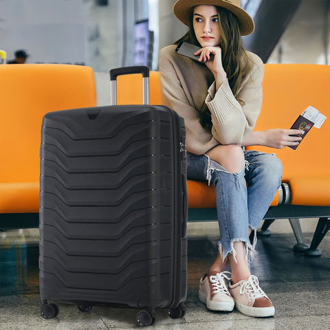 Rootz 3 Piece Suitcase Set - Luggage Set - Travel Bags - TSA Locks - 37x21x48cm, 42x28x58cm, 50x32x69cm - Lightweight & Scratch Resistant PP Material