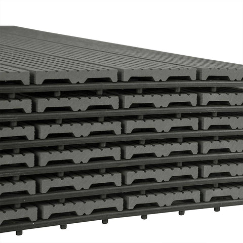 Rootz WPC Terrace Tiles - Outdoor Decking - Patio Tiles - Durable, Easy to Install, Low Maintenance - 30cm x 60cm x 1.8cm