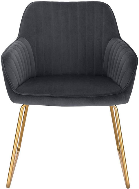 Rootz Velvet Dining Chairs Set - Gold Metal Legs - Elegant Seating - Comfortable, Durable, Versatile - Anti-Slip Floor Protectors - 78.5cm Height - 45cm x 44cm Seat