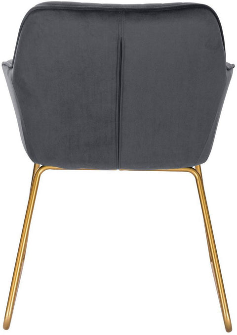 Rootz Velvet Dining Chairs Set - Gold Metal Legs - Elegant Seating - Comfortable, Durable, Versatile - Anti-Slip Floor Protectors - 78.5cm Height - 45cm x 44cm Seat