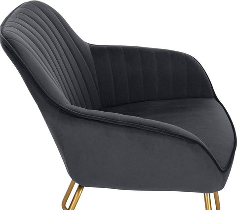 Rootz Velvet Dining Chairs Set - Gold Metal Legs - Elegant Seating - Comfortable, Durable, Versatile - Anti-Slip Floor Protectors - 78.5cm Height - 45cm x 44cm Seat