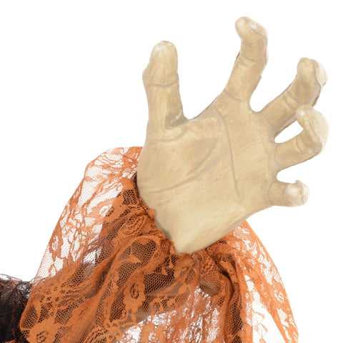Rootz Animated Halloween Decoration - Witch with Glowing Potion - Spooky Prop - Eerie Sound Effects - 60cm x 18cm x 183cm