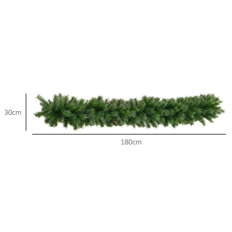 Rootz Christmas Garland - Artificial Pine - Festive Decor - Flame Retardant - 1.8m x 30cm x 30cm