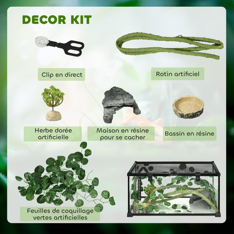 Rootz Reptile Box Terrarium - Habitat Enclosure - Animal Cage - Ventilated & Secure - 50cm x 30cm x 25cm - Ideal for Reptiles & Spiders