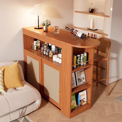 Rootz Extendable Bar Table - Versatile Table - Multifunctional Table - Adjustable Shelves - 138-193×39×104cm
