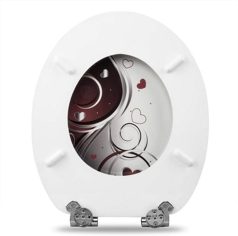 Rootz Premium Soft-Close Toilet Seat - Quiet Closing - Antibacterial Seat - Comfortable, Hygienic, Durable - MDF, Zinc Alloy, Stainless Steel - 37.8cm x 43.8cm