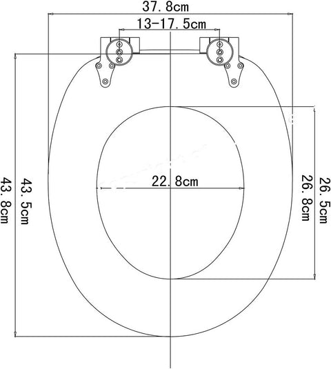 Rootz Premium Soft-Close Toilet Seat - Quiet Closing - Antibacterial Seat - Comfortable, Hygienic, Durable - MDF, Zinc Alloy, Stainless Steel - 37.8cm x 43.8cm