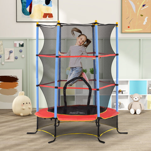 Rootz Children's Trampoline - Kids Bouncer - Spring Jumping - Enhances Coordination - Ø 1.75 x 1.90H m - Black/Red/Blue