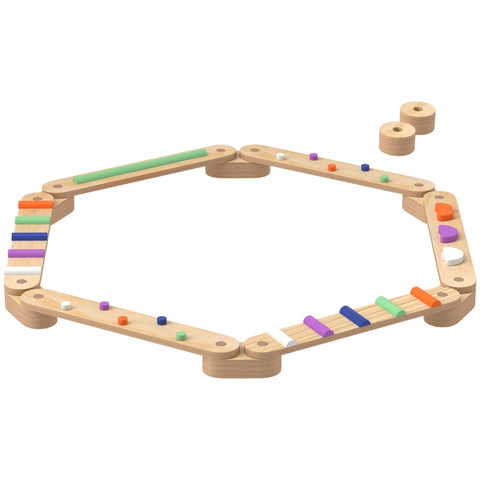 Rootz Kids Balance Beam Set - Wooden Balance Boards - Playful Balance Training - Enhances Coordination - 130cm x 115cm x 8.5cm