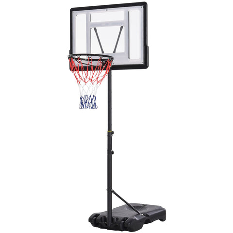 Rootz Height Adjustable Basketball Hoop - Standing Hoop - Performance Base - Unbreakable Backboard - 83cm x 59cm x 203-258cm
