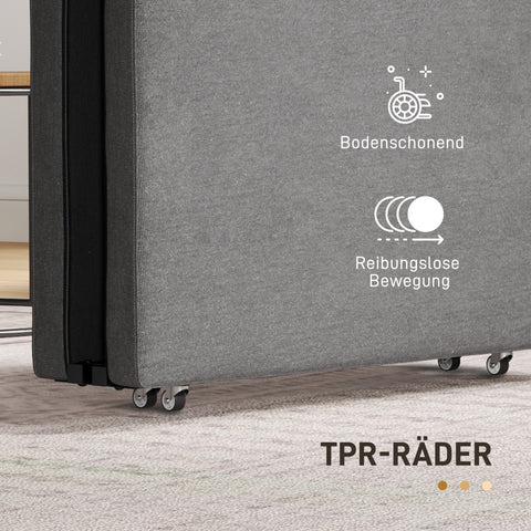 Rootz Folding Bed - Guest Bed - Adjustable Sleeper - Comfort Mattress - 190x70cm - 4 Wheels for Easy Mobility