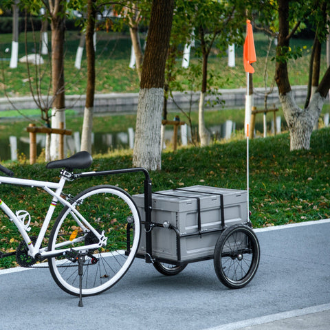 Rootz Bicycle Trailer - Bike Cart - Cargo Trailer - Removable 65L Box - Safety Reflectors - 145cm x 61cm x 76/81cm - Max Load 40KG