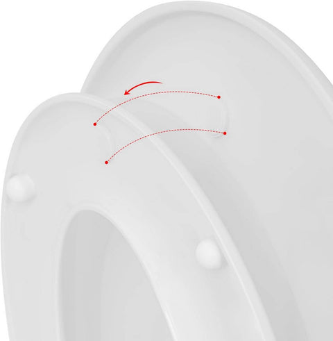 Rootz Premium Toilet Seat with Integrated Child Seat - Family Toilet Seat - Toddler Training Seat - Soft-Close Mechanism - Easy Clean - Quick Installation - 37.8cm x 43.8cm
