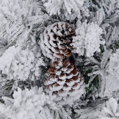Rootz LED Christmas Tree - Artificial Xmas Tree - Warm White LED Lights - Decorative Pine Cones - Flame-Retardant Branches - 47cm x 90cm