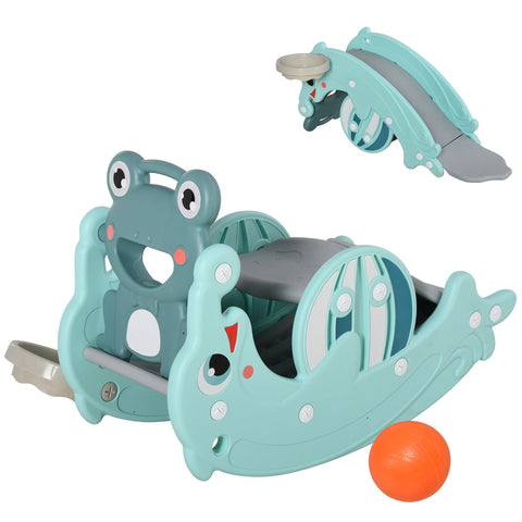 Rootz 3-in-1 Children's Toy - Rocking Horse - Slide - Basketball Hoop - Boosts Sports Skills - HDPE - 72cm x 34cm x 47cm