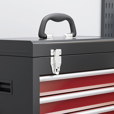 Rootz Rollable Tool Cabinet - Workshop Trolley - Tool Storage Chest - Lockable Metal Design - 45L x 24W x 33H cm, 60L x 28W x 72H cm