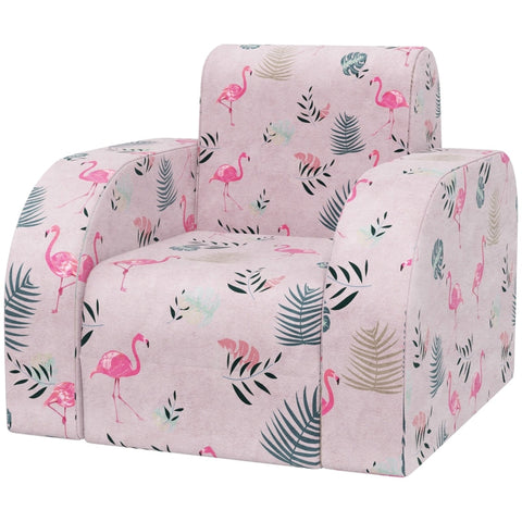 Rootz Kids Flamingo Armchair - Children's Sofa - Transforming Seat - Foldable Bed - Cozy Cover - Portable Design - 46.5cm x 93cm x 28.5cm