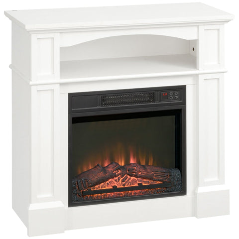 Rootz Electric Fireplace - Indoor Heater - LED Flame Effect - Smokeless - Remote Control - 80.5cm x 32.3cm x 80.5cm