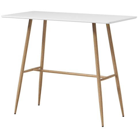 Rootz Rectangular Bar Table - Pub Table - Tall Table - Easy Assembly - 120 x 60 x 98 cm - Space-Saving Design