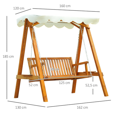 Rootz Hollywood Garden Swing - Outdoor Swing - Patio Swing - High Stability - Comfortable Shade - Spacious Seating - 162cm x 130cm x 185cm