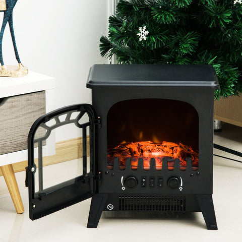 Rootz Electric Fireplace - Flame Effect Heater - Realistic Simulation - Smoke Free Comfort - 36cm x 25.5cm x 41.5cm