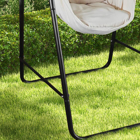 Rootz Garden Hanging Chair with Frame - Swing Chair - Hammock Seat - Comfortable Support - 90L x 85W x 153H cm