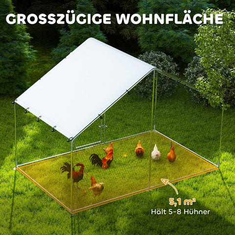 Rootz Chicken Run - Poultry Pen - Fowl Enclosure - Secure & Durable - 3m x 1.7m x 1.9m