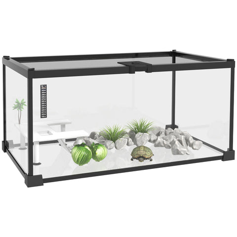 Rootz Reptile Box Breeding Container - Terrarium - Housing - Easy Observation - 50cm x 30cm x 25cm
