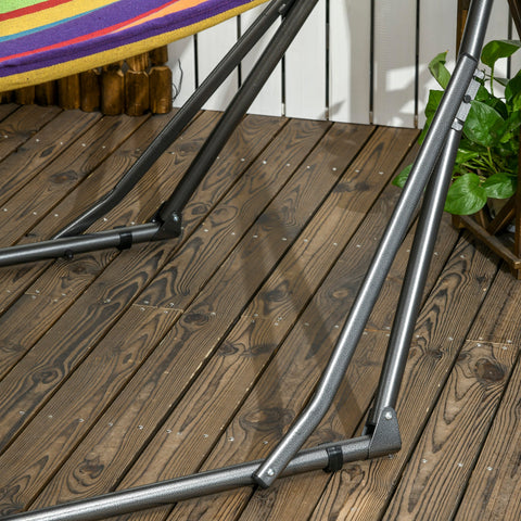 Rootz Foldable Garden Swing Hammock - Epoxy Resin - 1 Person Swing - Sturdy Metal Frame - 270cm x 100cm x 94cm