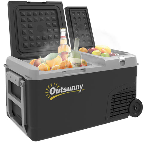 Rootz Portable Electric Cooler Freezer & Fridge - Car Refrigerator - Travel Cooler - Dual Zone, Eco Mode - 26" x 15.5" x 14" - 27L Capacity