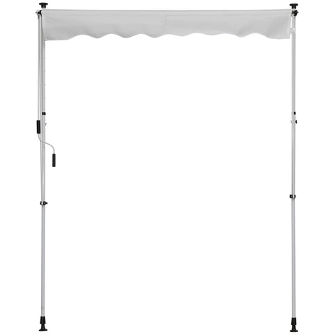 Rootz Manual Extendable Awning Blind - Retractable Awning - Balcony Sunshade - Easy Installation - 2L x 1.5W x 1.7-2.8H m