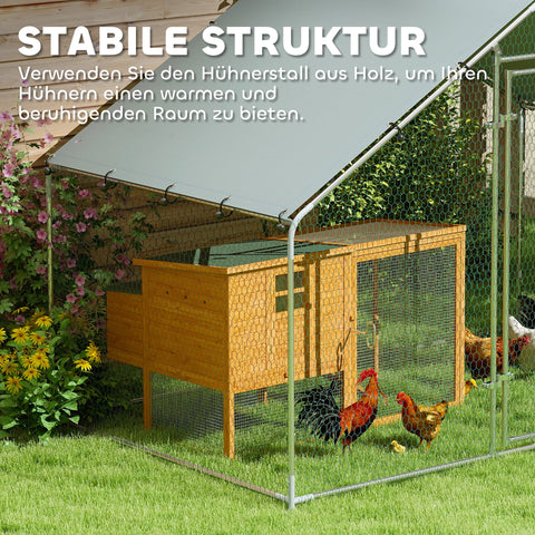 Rootz Chicken Run - Poultry Pen - Fowl Enclosure - Secure & Durable - 3m x 1.7m x 1.9m